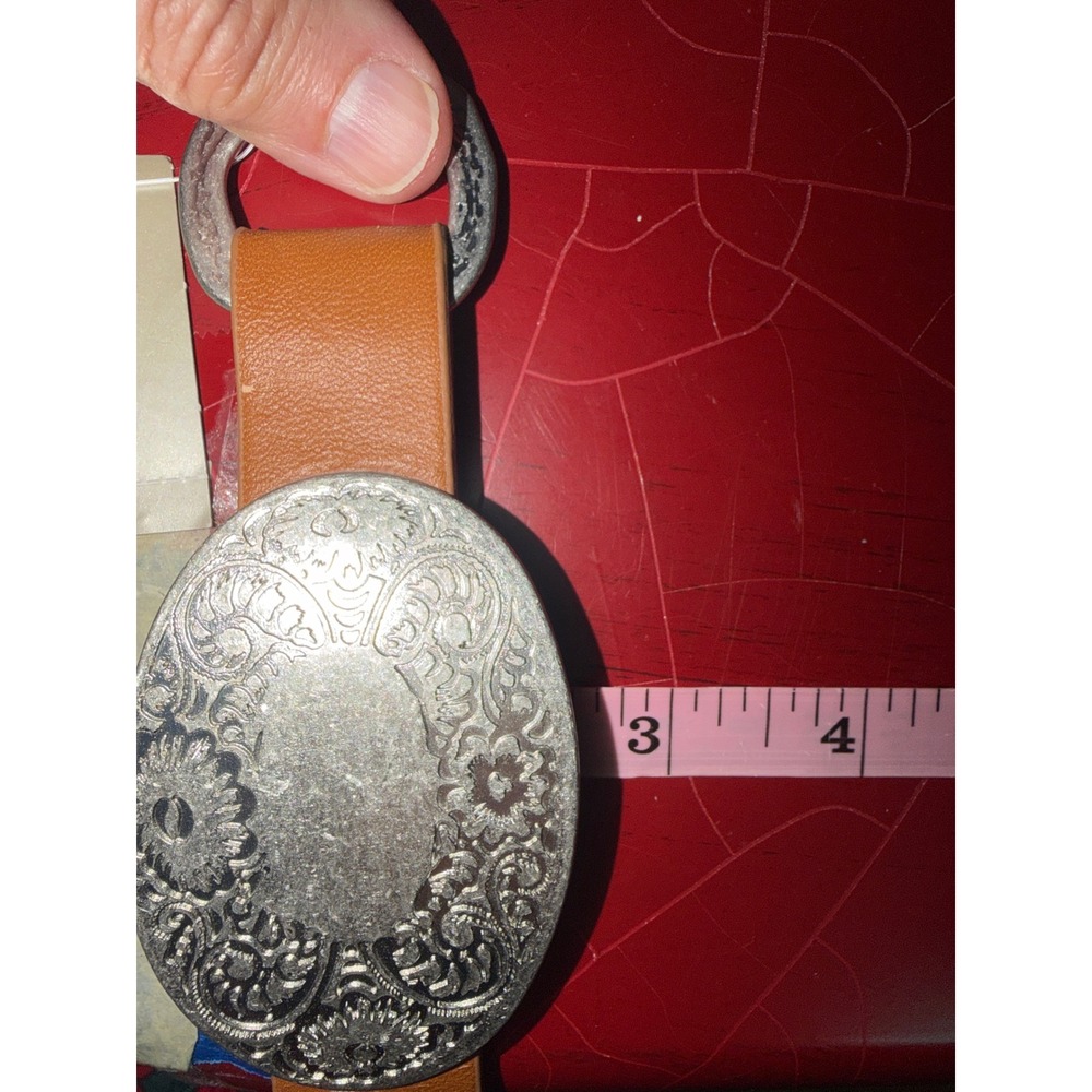 Chico's Concho Belt Marta West Slouch Size M Cognac Leather Boho Western NWT - Picture 11 of 11